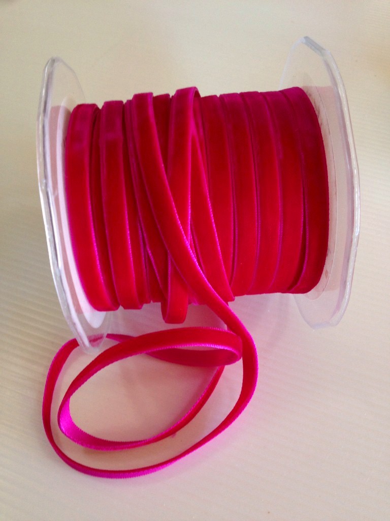 Velvet Ribbon 7mm Fuschia - Click Image to Close